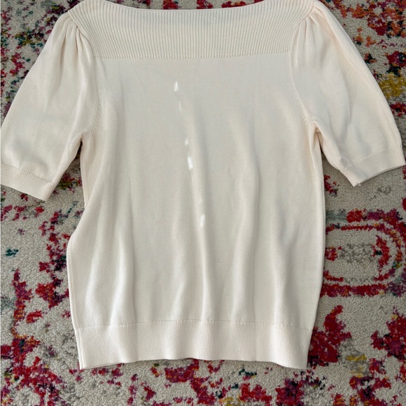 LOFT Puff Sleeve Boatneck Sweater Tee - Picture 3 of 3